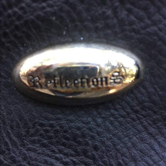 Reflections large black tote curved  black leather shoulder bag - Picture 2 of 6